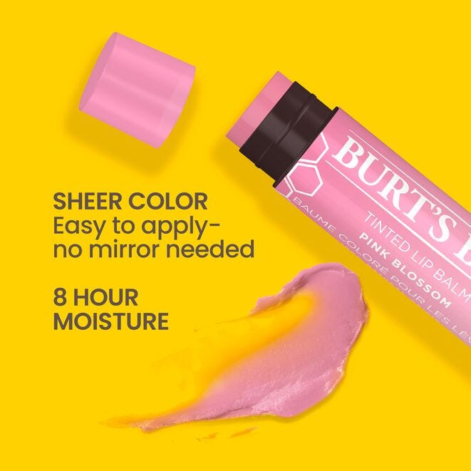 Burts Bees Tinted Lip Balm Pink Blossom