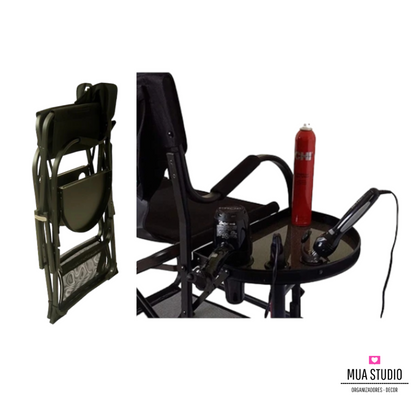 Silla plegable para maquillaje y peinado profesional