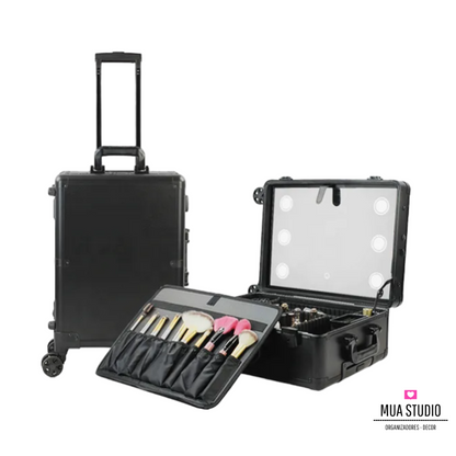 Estación de maquillaje con ruedas y focos led Glitter Bar Caritas Pintadas Neon